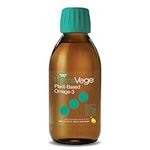 Nature's Way NutraVege Plant-based Omega-3 Supplement, Vegetarian, EPA + DHA from Algal Oil, Vegan, Lemon Flavour, 200 mL Liquid