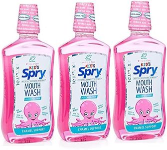 Spry Natural Xylitol Mouthwash Fluoride Free with Enamel Support, Alcohol-Free, Gentle, Non-GMO, Bubble Gum - 16 fl oz (Pack of 3)