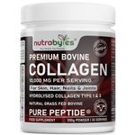 Pure Hydrolysed Collagen Powder 10000mg Bovine Type 1 & 3 Unflavoured|High Strength Protein Peptides for Women & Men|19 Amino Acids |Kosher & Halal Certified| Healthy Skin Hair Nails Joints|Keto,Paleo