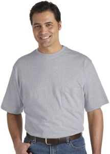 Harbor Bay by DXL Men's Big and Tall Moisture-Wicking Pocket T-Shirt Grey Heather 4XLT