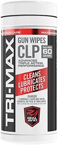 Real Avid Tri-Max CLP Gun Cleaning Wipes – 60 Pre-Saturated Cloths Clean, Lubricate & Protect Firearms – One-Step Rust Prevention, Long-Lasting Lubrication & Smooth Cycling in All Conditions