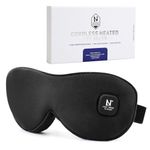 Aroma Season Silk Heated Eye Mask Cordless, Warm Eye Compress for Dry Eyes, MGD, Stye, Blepharitis, Chalazion, Washable Eye Heating Pad, Gift for Men Women (Black)