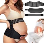 4 in 1 Pregnancy Support Belt Maternity & Postpartum Band - Relieve Back, Pelvic, Hip Pain, Black Pregnancy, (Abdomen, Waist, Pelvis And Back Support) Black, L 14-16 (90cm-120cm)