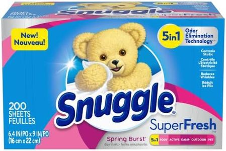 Snuggle Plus SuperFresh Dryer Sheets with Static Control and Odor Eliminating Technology, Spring Burst, 200 Count