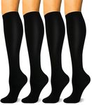 HLTPRO 4 Pairs Copper Compression Socks for Women and Men 15-20mmHg - Circulation Support for Travel, Nurse, Running