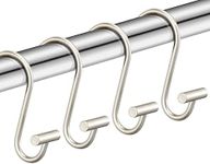 Nickel Shower Curtain Hooks, Rust Proof Shower Curtain Rings for Bathroom, Silver Metal Decorative Shower Curtain Hooks Hangers for Shower Curtain Rod, Set of 12 T-Bar Design