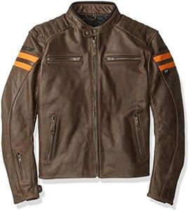 Joe Rocket Classic 92' Men's Leather Jacket (Brown/Orange, Small)