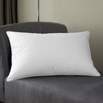 Story@Home White Pillow Set of 1 Sleepwell | 46 x 69 cm Neck Pillow | Plain Pattern Microfibre Bed Pillow with Pillow Cover | 100 GSM Hypoallergenic Pillow