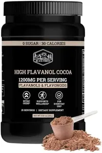 Black Forest High Flavanol Cocoa Powder - 1200mg Flavanols & Flavonoids with 600mg Epicatechin - 10X Concentrated Dark Cocoa Extract for Nitric Oxide and Wellness Support - Non-GMO Vegan