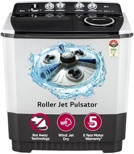 LG 9.5 kg 5 Star Wind jet dry Semi-Automatic Top Load Washing Machine (P955ASGAZ, Dark Gray, Roller Jet Pulsator)