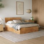 Wakefit Bed | Queen (78 X 60) Solid Wood Bed with Storage, 3 Year Warranty | - Swirl - Midas Gold