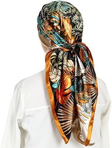 RIIQIICHY Head Scarf for Women Like Silk Satin Scarf for Hair Wrapping at Night Bandana Square Scarf for Sleeping 35 Inch