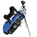 PGA Tour Youth Golf Club Set – 10-Piece Right-Handed Kids Golf Set for Ages 8-12 (4’8”-5’2”) – Beginner Junior Golf Clubs with Lightweight Stand Bag, Mallet Putter, Hybrid, Driver & More by Golfgen