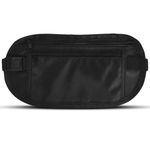 Slim RFID Blocking Anti-Theft Waist Pack, Black Hidden Fanny Pack with Waterproof Nylon & YKK Zippers - for Money ID Cards Passport Travel Running
