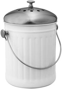 Avanti Stainless Steel Compost Bin, 5 Litre Capacity, White Silver