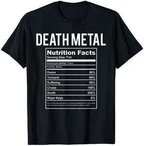 Funny Brutal Death Metal Nutrition Facts Concert Gift T-Shirt