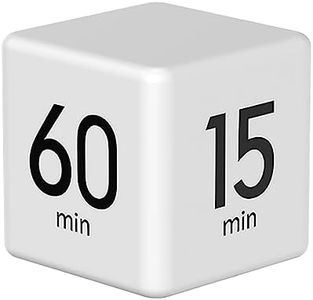 Mobxpar Temporizador de cocina, temporizador de cubo digital, cronómetro y cuenta regresiva para niños, estudio, entrenamiento y yoga (blanco 15-20-30-60 minutos)