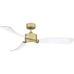 Fanimation SculptAire 52 inch Indoor/Outdoor Ceiling Fan with Clear Blade Set and LED Light Kit, Brushed Satin Brass