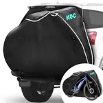 KAC Bike Cover for Transport On Rack - 600D Heavy Duty Bicycle Covers Outdoor Storage Waterproof, Bike Cover with Bag & Anti-Theft Lock Holes for Mountain Road Electric Ebike (1 Bike, L)