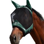 Harrison Howard Pro Luminous Horse Fly Mask Large Eye Space Standard with Ears UV Protection for Horse Hunter Green M