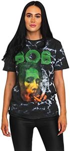 Bob Marley T Shirt Smoke Gradient Logo Official Dip Dye on Grey Unisex XXL