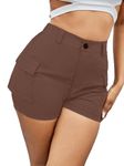 Aahwan Solid Shorts Flap Side Pockets Brown Cargo Shorts for Women's & Girl's (258-Brown-30)