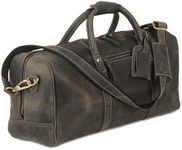 KomalC Leather Travel Duffel Bags for Men and Women Full Grain Leather Overnight Weekend Leather Bags Sports Gym Duffle