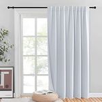 NICETOWN Wall Divider Patio Door Curtain Vertical Blinds, Reduce Sunlight Room Divider Curtain Panel for Furniture Protecting (Greyish White, 80 inches Wide x 84 inches Long, 1 PC)