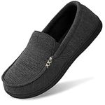 HomeTop Men's Indoor Outdoor Classic Breathable Premium Microsuede Moccasins Slippers Grey,10 US