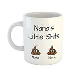 Nana's Little Shits Personalised Names Mug | Rude Mugs | Offensive Mugs | Novelty Mugs | Mugs for Grandma | Grandma's Day Mugs | Gran Mugs | Mothers Day | Funny Mugs | Novelty Gifts