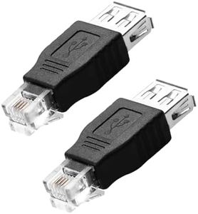 NSGWKZD RJ11 to USB Adapter - 6P4C Telephone Jack to USB Type-A Male Plug for Fax Machine Modem, 2PCS