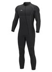 Hevto Men Wetsuit 3/2mm Neoprene Front Zip Full Wet Suit in Cold Water for Surfing Swimming SUP Snorkeling Diving (M2-Black, XLS)