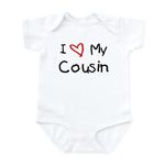 CafePress - I Love My Cousin Infant Bodysuit - Cute Infant Bodysuit Baby Romper Cloud White