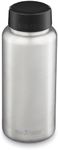 Klean Kanteen Wide Mouth Single Wall Stainless Steel Water Bottle (w/Wide Loop Cap) - 40oz - Brushed Stainless