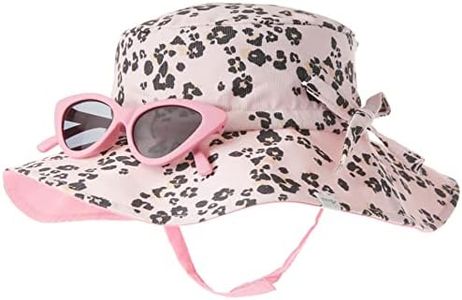 Mud Pie Baby Girl Hat & Sunglasses Set, Pink Leopard Print, 6-18 Month