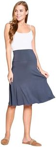 Popana Womens Casual Knee Length A-Line Stretch Midi Skirt Plus Size Made in USA Size 2X Slate