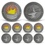 10 Pcs Dumpster Fire Coin Bulk Dumpster Fire Desk Accessories, Employee Appreciation Medallion for Farewell & Going Away, Funny Office Supplies Desk Decor, White Elephant Gifts for Emotional Support