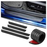 4PCS Rubber Car Door Edge Protector for Door Steps,Anti-Scratch Car Door Protector as Rear Bumper Guard,Universal Car Door Sill Protector Car Accessories for Cars SUVs Trucks (Black, Width 1.96")