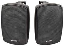 Adastra Weather Resistant Indoor and Outdoor Full Range Speakers Supplied in Pairs, Patio Music, Garden Speakers, Kitchen or Bathroom Audio 60W 4" Black