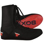 VELO unisex-adult Boxing Shoes, Black High-top, 13.5 Women/12 Men