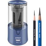 AFMAT - Long Point Electric Pencil Sharpener for 6-12mm Pencils, Colored Pencil Sharpener, Heavy Duty for Artists (Blue)