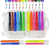 FunBlast Brush Markers - 12 Pcs Coloring Markers Sketch Pens - Coloring Kit Artist Marker Pens, Art Line Colour Pens, Water Based Marker for Calligraphy Drawing Sketching