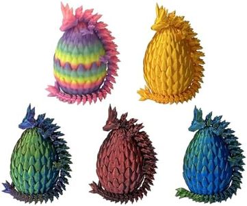 EXQDYNM 5PCS 3D Printed Mini Dragon Egg with Dragon Inside,Mythical Prefilled Easter Eggs with Glow in The Dark