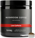 Toniiq Ultra Concentrated Low-Caffeine Mushroom Coffee 3,500mg 10:1 Extract - Colombian Sourced Beans 10 Mushroom Blend with Lion's Mane and Cordyceps - Mushroom Powder Coffee Alternative Blend