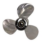 ARKDOZA 9 7/8x10 1/2 Propeller for Yamaha Stainless Steel 20 30HP Outboard Motor Pressed in Rubber Hub