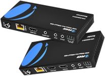 OREI 4K HDMI over Ethernet Extender Balun - HDBaseT UltraHD 4K @ 60Hz 4:4:4 CAT5e/6/7 Cable with HDR, CEC & IR Control, RS-232 Up to 400 Ft Loop Out POC Audio Out (UHD-EXB400R-K)