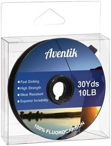 Aventik Pure Clear Fluorocarbon Fishing line Fishing Tippet Leader Line Sinking Fast Ultra-Low Visibility High Abrasion Resistance for Saltwater Freshwater (10LB(4.5KG)-30Yards)