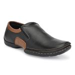 egoss Comforts Premium Genuine Leather Mocassin Casual Shoes for Men (Black-10)-G-358