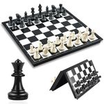 Prestige Chess Board Set Game - Magnetic Chess Set with Portable/Folding Storage Board - Traditional Strategy Game for Kids/Children/Adults