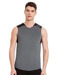 Van Heusen Men Engineered Vest - Polyester Spandex - Swift Dry, High Stretch, Mesh Ventilated_61082_Grey_XL